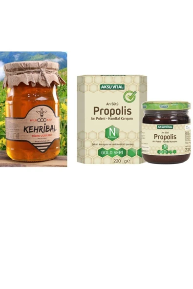 Kehribal Çiçek Balı 850 Gr & Propolis Arı Sütü Polen Bal 220 Gr