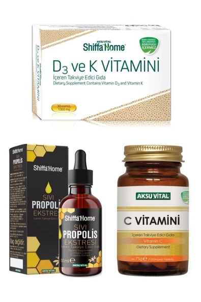 Aksu Vital Sıvı Propolis C Vitamini 1250 mg Tablet  D Vitamini Tablet