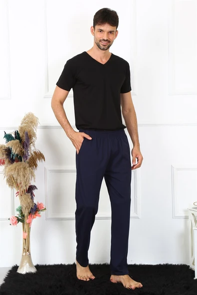 Erkek Pamuk Lacivert Tek Alt Pijama 27495 - Resim 2