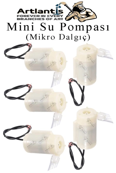 Mini Su Pompası 5 Adet Mikro Dalgıç Pompa Solonoid Su Pompası DC 3-5 Volt Küçük Akvaryum Motoru 100l/h