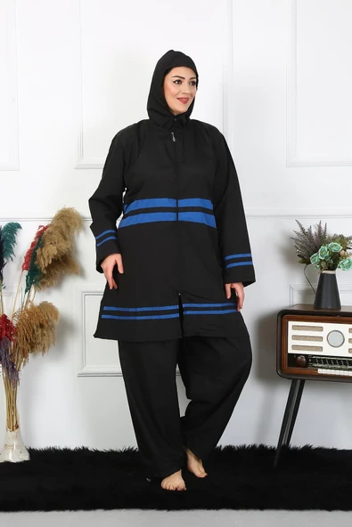 Büyük Beden Tesettür Mayo 7XL-8XL-9XL-10XL Siyah 55011