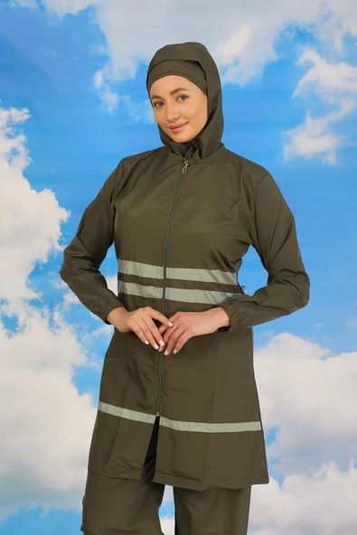 Kadın Tam Tesettür Mayo Haki 31061