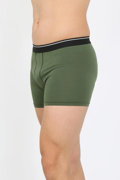 Erkek Pamuk Likralı Boxer Haki 40133