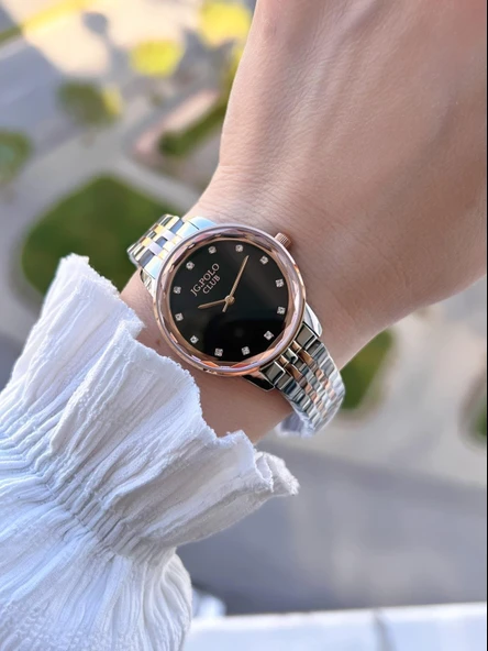 Jg.Polo Club Çelik Kasa & Kordon Kararma Ve Renk Atma Yapmaz Kadın Kol Saati+Bileklik JG04288.2 - Resim 2