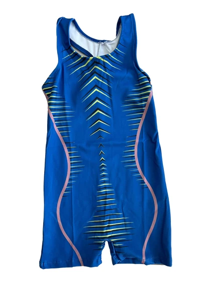 Kız Çocuk Yüzücü Şortlu Tek Parça Tulum Mayo Takımı 5-16 Yaş 12231 - Resim 11