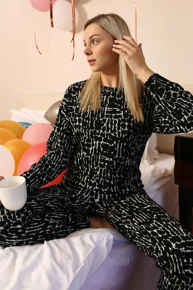 Kadın Uzun Kol 3 İplik Penye Pijama Takım 4180