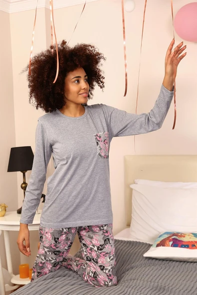 Kadın Uzun Kol Penye Pijama Takım 4195