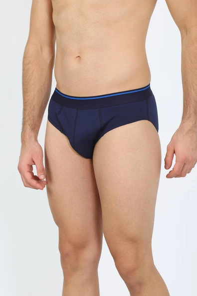 Erkek Pamuk Likralı Slip Lacivert 40132