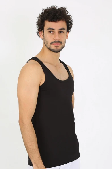 Erkek Penye Siyah Atlet 6566