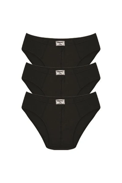 Erkek Pamuk 3lü Siyah Slip 40129