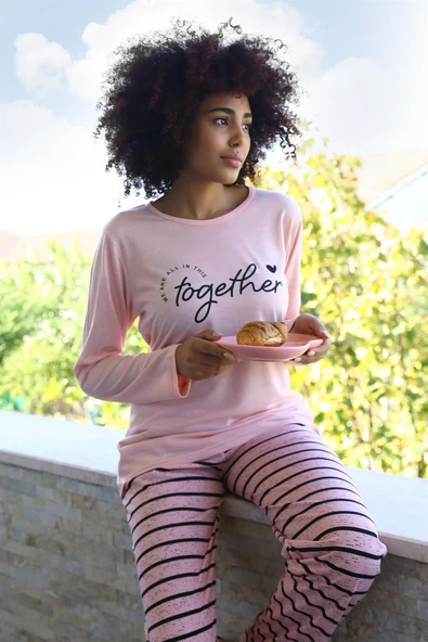 Kadın Penye Uzun Kol Pijama Takım 4190