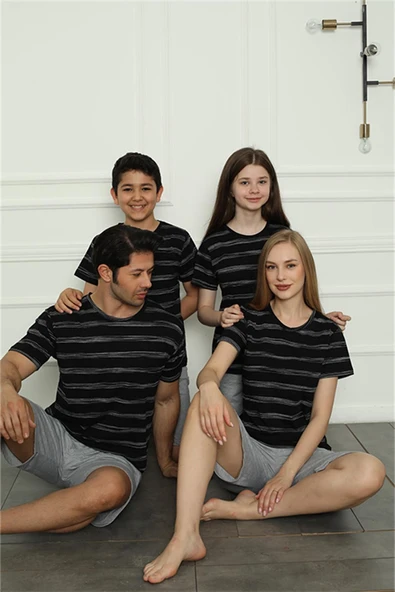 Aile Penye Şortlu Pijama Takım (baba - oğul ) 50115 Ayrı Ayrı Satılır . Fiyatları Farklıdır
