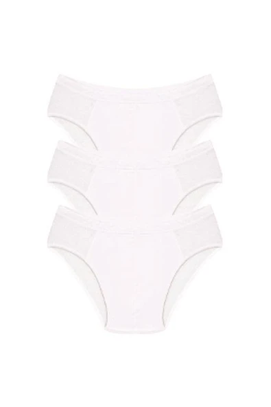 Erkek Pamuk 3lü Beyaz Slip 40129