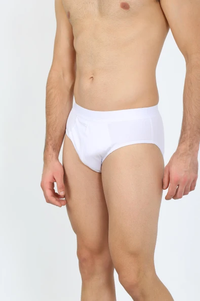 Erkek Pamuk Likralı Slip Beyaz 40132