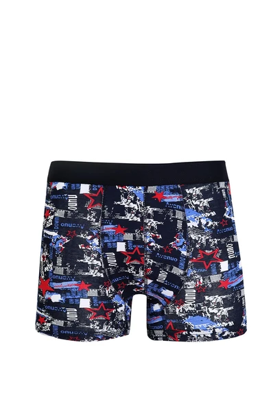 Erkek Penye Likralı Desenli Boxer 40114