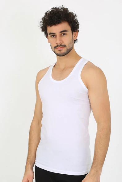 Erkek Beyaz Ribana Atlet 6502
