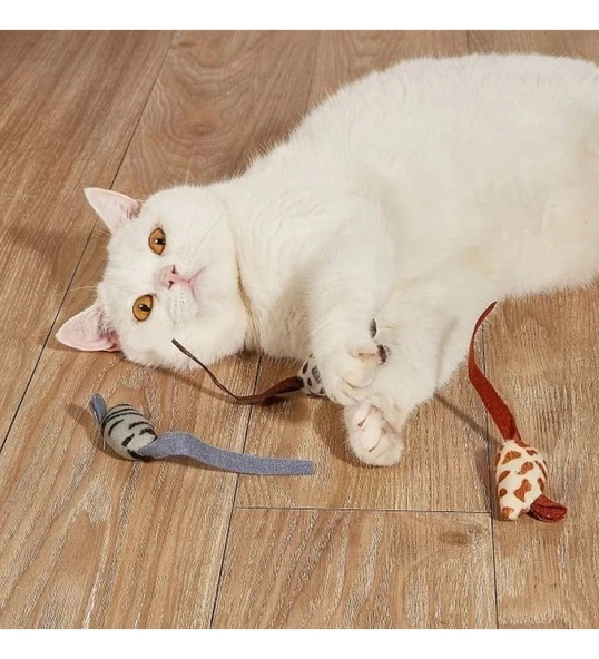 Peluş Fare Kedi Oyuncağı 3 Adet