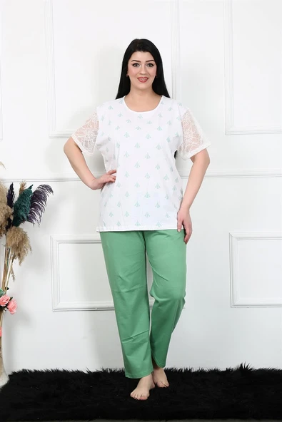 Kadın 5XL-6XL-7XL-8XL Büyük Beden Kısa Kol Pijama Takım 75001