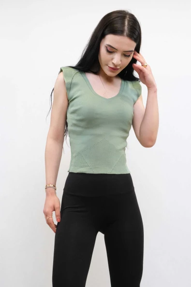 Süveter Model Triko Bluz Mint