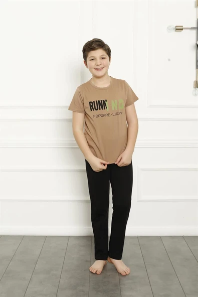 Erkek Çocuk Pamuk Kısa Kollu Pijama Takımı 20383