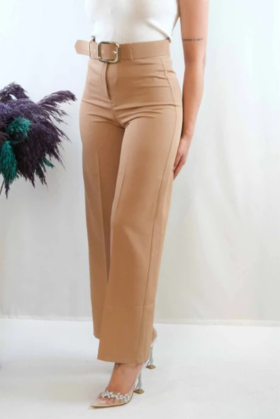 Kemerli Pantolon Vizon