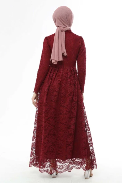 Ahunisa Henna Abiye Bordo 5646 - Resim 4