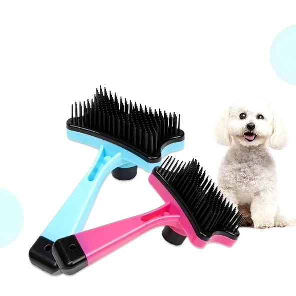 Otomatik Temizlenen Tuşlu Evcil Hayvan Fırçası Kedi Köpek Tarağı - 4