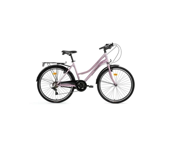 BİSAN SMILE BAYAN ŞEHİR BİSİKLETİ 44CM V 28 JANT 7 VİTES PUDRA PEMBE SİYAH