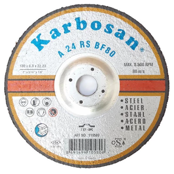 Avmdepo  Karbosan Metal Taşlama Diski 180x8,0x22,23 - 2