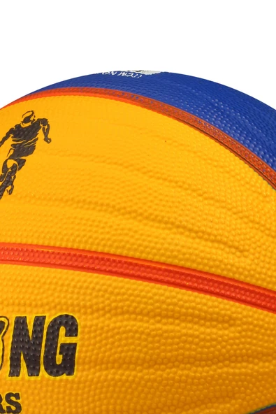 Telvesse Sarı Lacivert Basketbol Topu Grafiti Kauçuk Dayanıklı Deep Kanal Kabartmalı No:6 B66 - 6
