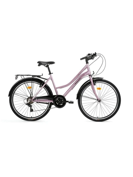 BİSAN SMILE BAYAN ŞEHİR BİSİKLETİ 44CM V 26 JANT 7 VİTES PUDRA PEMBE SİYAH