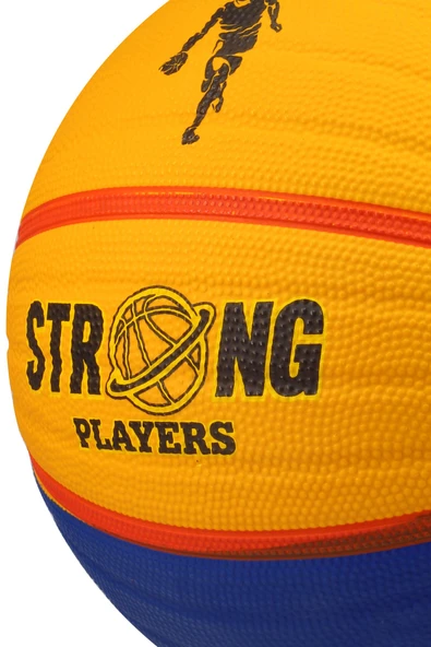 Telvesse Sarı Lacivert Basketbol Topu Grafiti Kauçuk Dayanıklı Deep Kanal Kabartmalı No:6 B66 - 7