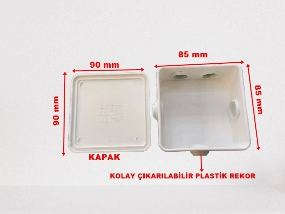 IŞILDAR Plastik Beyaz 85x85 Kare Atigron Buat Delikli + Plastik Rekorlu - 5