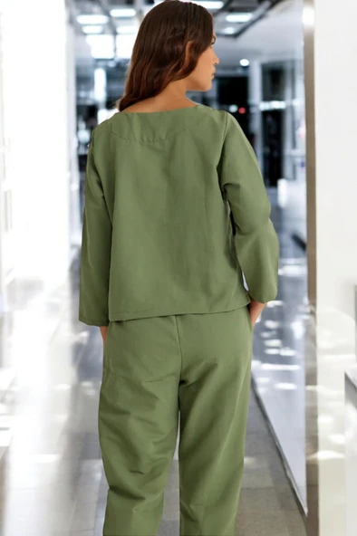 Kemerli Alt Üst Keten Takım - Resim 4