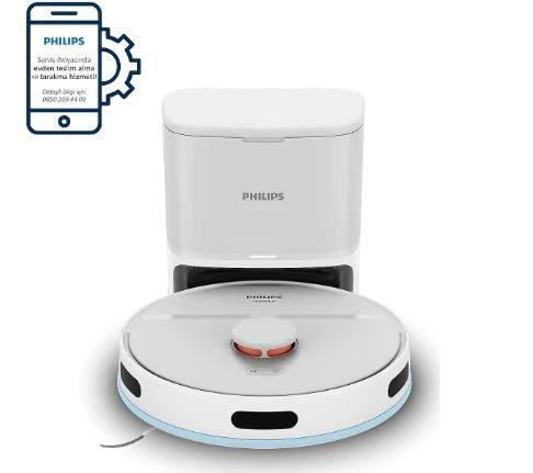 Philips HomeRun 2000 Serisi XU2100/20 Beyaz Çöp İstasyonlu Akıllı Robot Süpürge  TEŞHİR