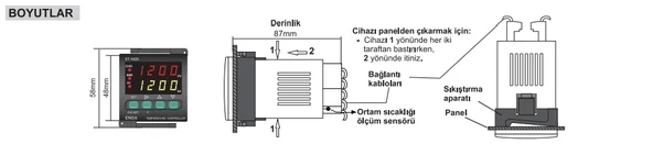 ENDA 48x48 -40...1700?C Derece Isı Kontrol Cihazı Dijital Termostat (Termokulp Hariç) - 2