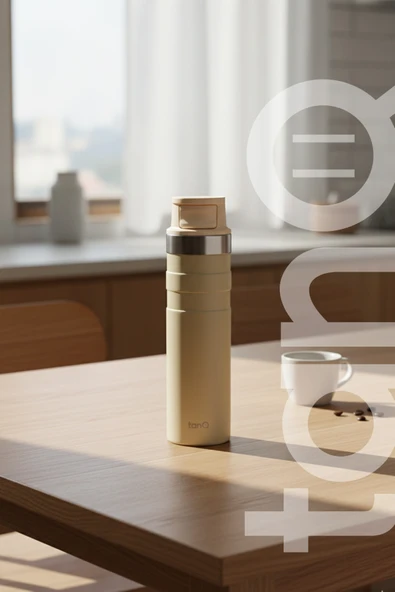 TanQ Ömür Boyu Garantili Active Plus Paslanmaz Çelik Termos Vanilla 0.60 Lt- (20 Oz) - 4