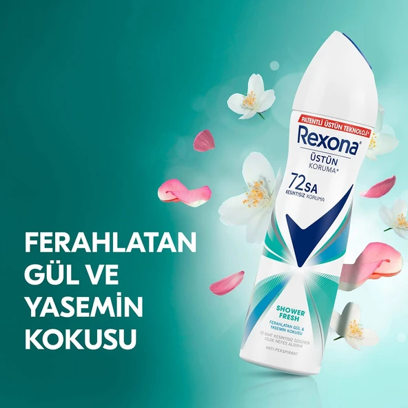 Rexona Shower Fresh 72 Saat Kadın Sprey Deodorant 3 x 150 ML - 5