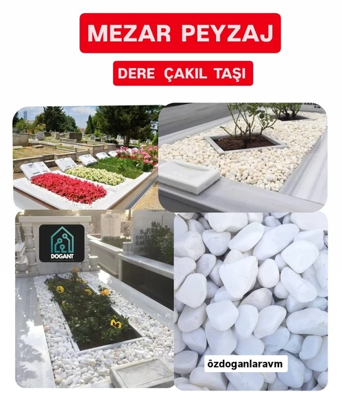 Anadolu Mezar Saksı Peyzaj Dere Çakıl Taşı 4 Kg