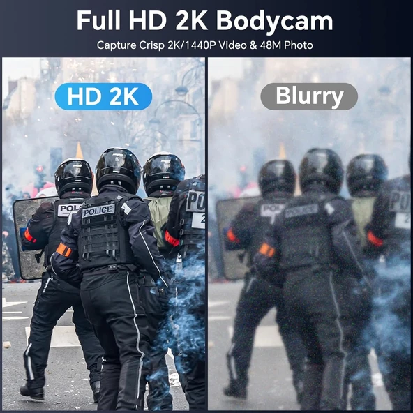 Boblov M5 2K 256GB Polis Vücut Kamerası, GPS Etkin ve 1440P - 2