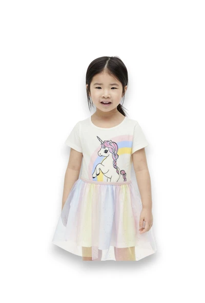 Unicorn Kız Çocuk Tüllü Elbise