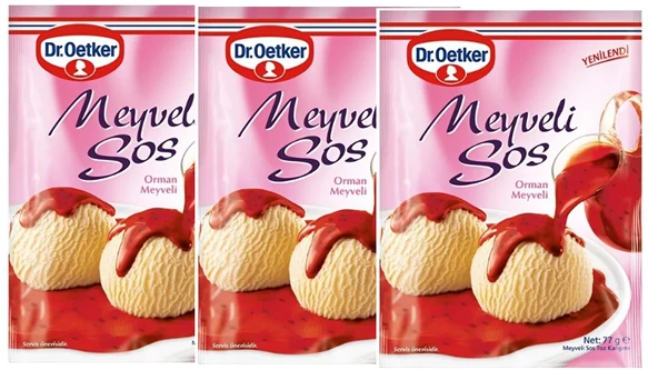 Dr. Oetker Tatlı Sos Meyveli 77 gr 3'lü avantajlı set