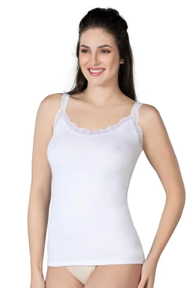 Beyaz Mı 1411 Modal Cotton Dantelli Atlet