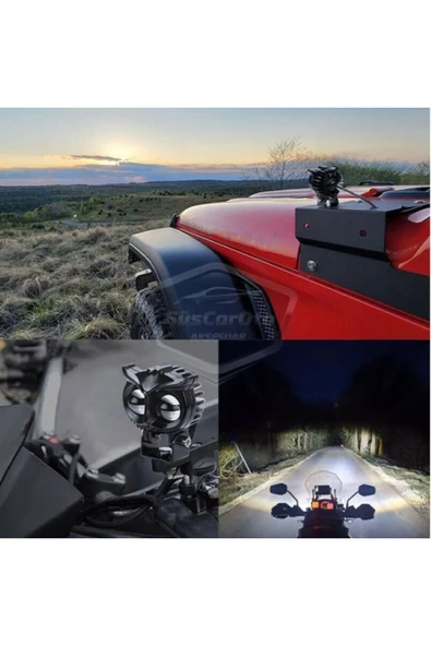 ASTRALED  BAYKUŞ LED SİS FARI ÇAKARLI 4 FONKSİYON ÇİFT RENK SARI-BEYAZ MOTO-OFFROAD-SUV-İŞ MAKİNESİ 1 ADET - 2