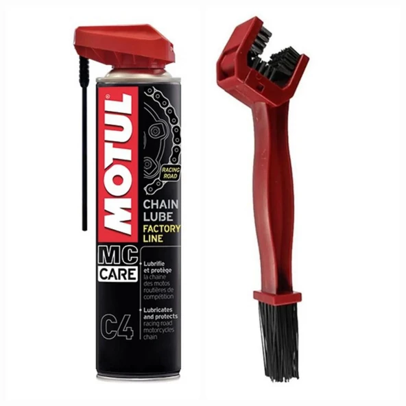 MOTUL C4 ZİNCİR YAĞLAYICI+ZİNCİR TEMİZLEME FIRÇASI