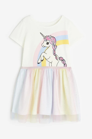 Unicorn Kız Çocuk Tüllü Elbise - 3