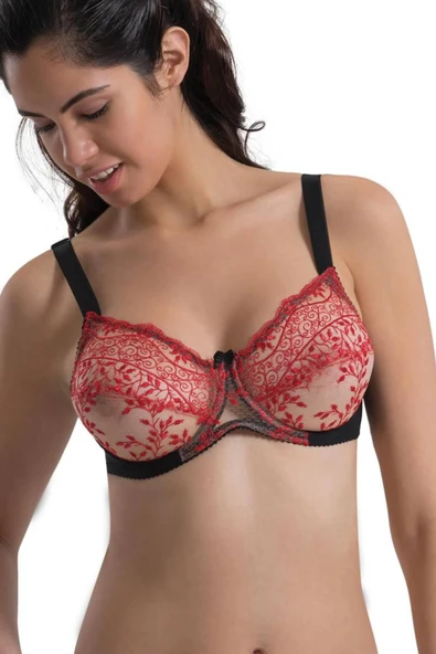 Siyah-kırmızı Mı 148 D Balenli Toparlayıcı Sütyen ürün görseli