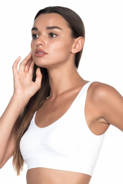 Beyaz Mı 4021 Pedli Kalın Askılı Büstiyer - Resim 2