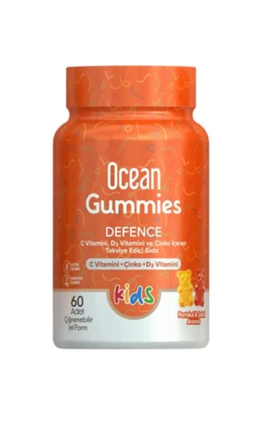 Ocean Gummies Defence Kids Takviye Edici Gıda 60 Adet Çiğnenebilir Jel Form