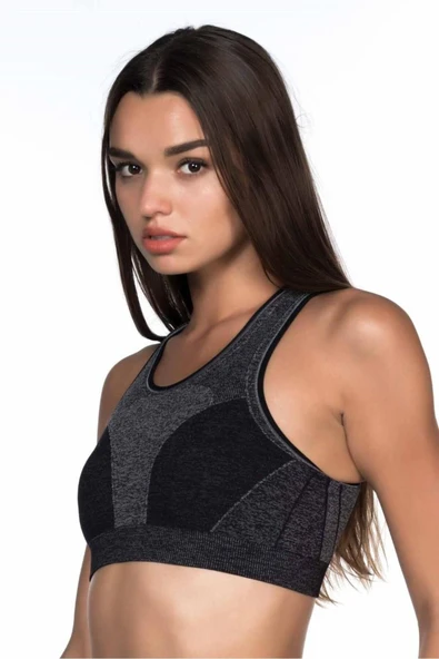 Siyah Mı 4026 Double Sporcu Büstiyer - 2